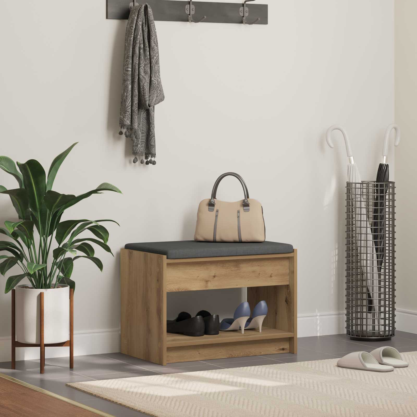 vidaXL Flurbank Artisan-Eiche 63 x 38 x 45 cm