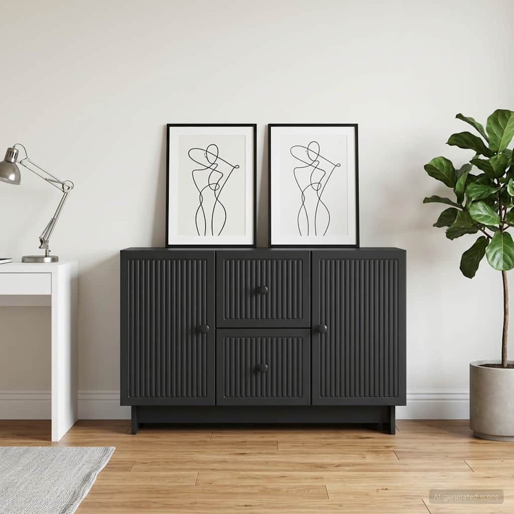 vidaXL Sideboard Schwarz 89 x 34,5 x 60 cm Holzwerkstoff