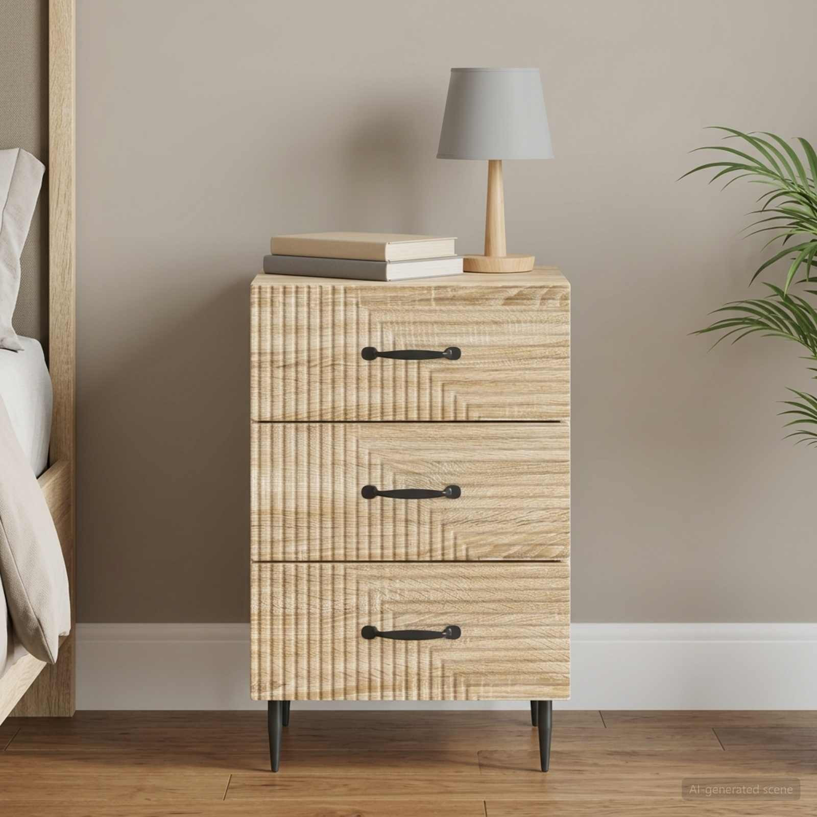 vidaXL Nachttisch Sonoma-Eiche 43 x 41 x 66,5 cm Holzwerkstoff