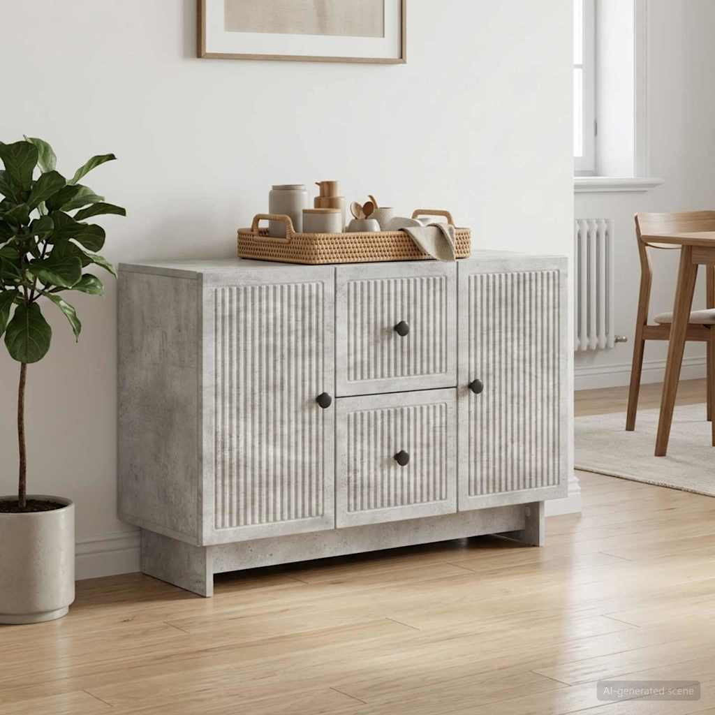 vidaXL Sideboard Betongrau 89 x 34,5 x 60 cm Holzwerkstoff