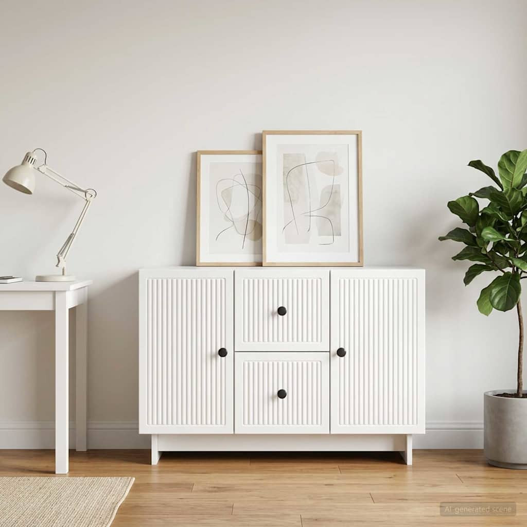 vidaXL Sideboard Hochglanz Weiß 89 x 34,5 x 60 cm Holzwerkstoff