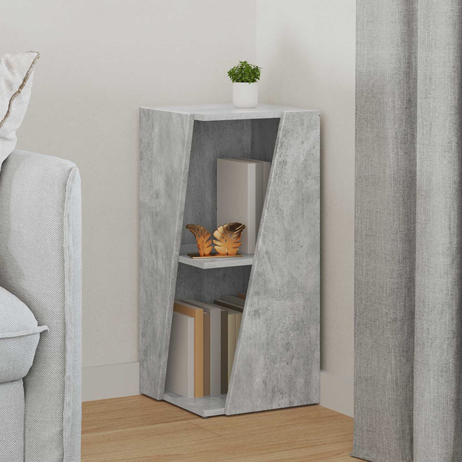 vidaXL Seitenregal Beton Grau 33 x 32 x 70,5 cm Holzwerkstoff
