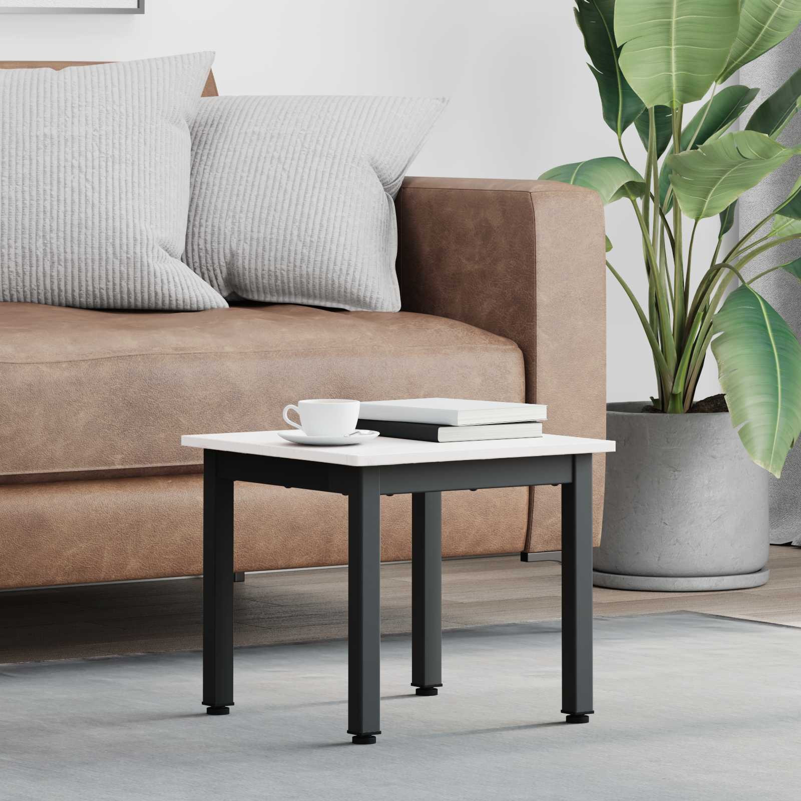 vidaXL Couchtisch Weiß 40 x 40 x 36 cm Massives Kiefernholz