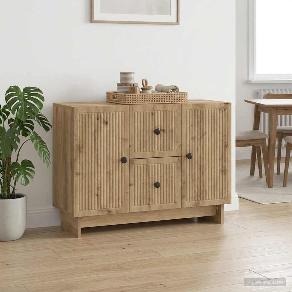 vidaXL Sideboard Artisan-Eiche 89 x 34,5 x 60 cm Holzwerkstoff