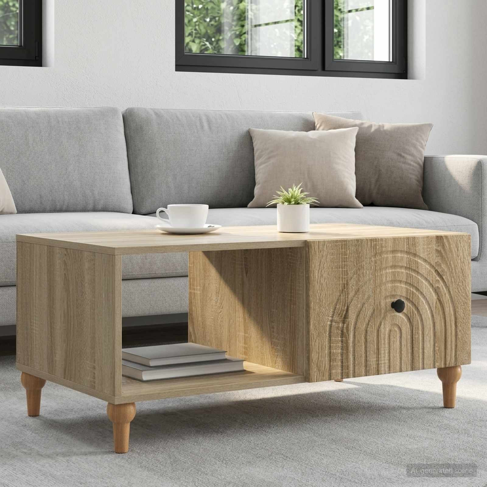 vidaXL Couchtisch Sonoma-Eiche 90 x 50 x 40 cm Holzwerkstoff