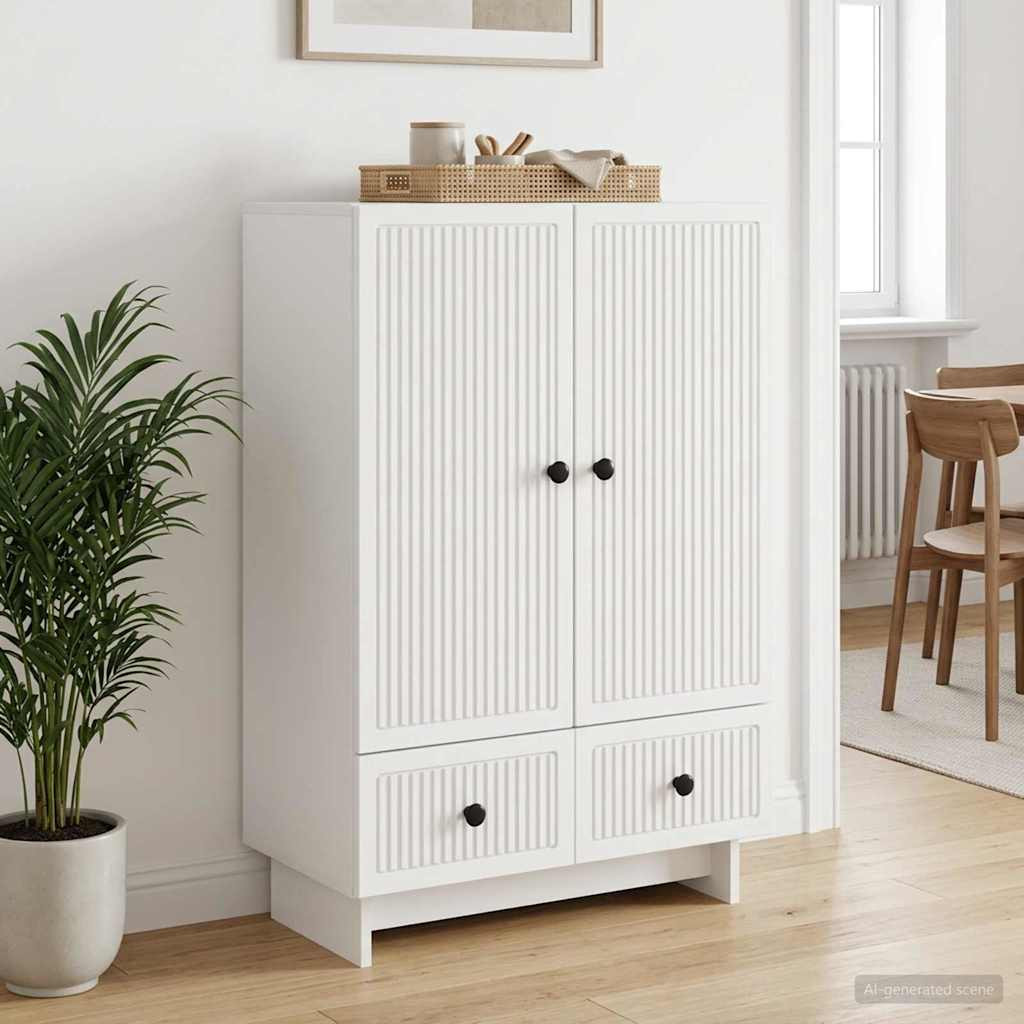 vidaXL Sideboard Weiß 66 x 34,5 x 95 cm Holzwerkstoff