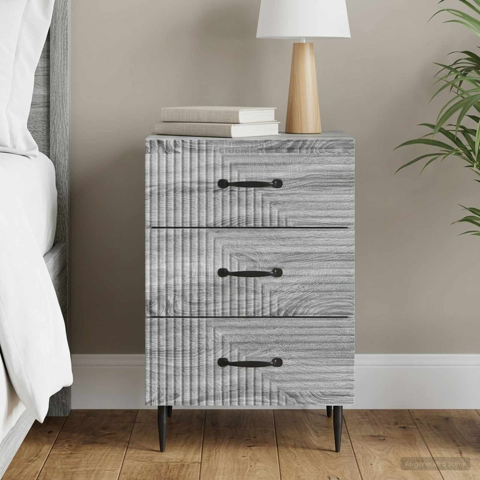 vidaXL Nachttisch Graues Sonoma 43 x 41 x 66,5 cm Holzwerkstoff