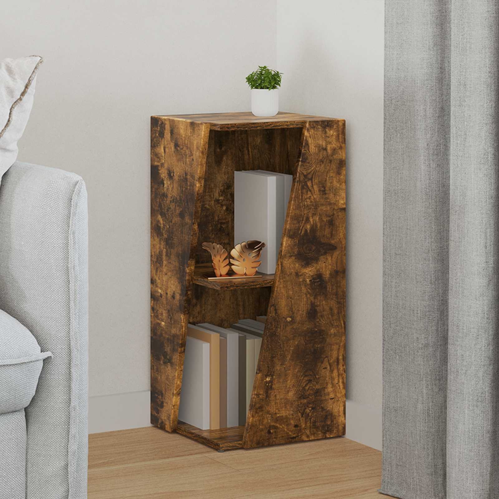 vidaXL Seitenregal Geräucherte Eiche 33 x 32 x 70,5 cm Holzwerkstoff