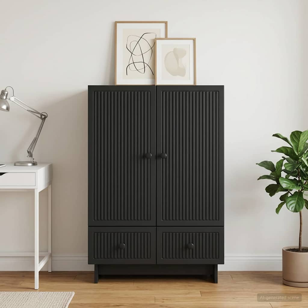vidaXL Sideboard Schwarz 66 x 34,5 x 95 cm Holzwerkstoff