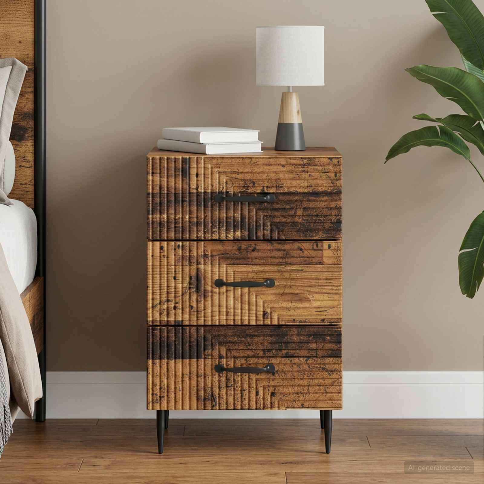 vidaXL Nachttisch Altholz 43 x 41 x 66,5 cm Holzwerkstoff