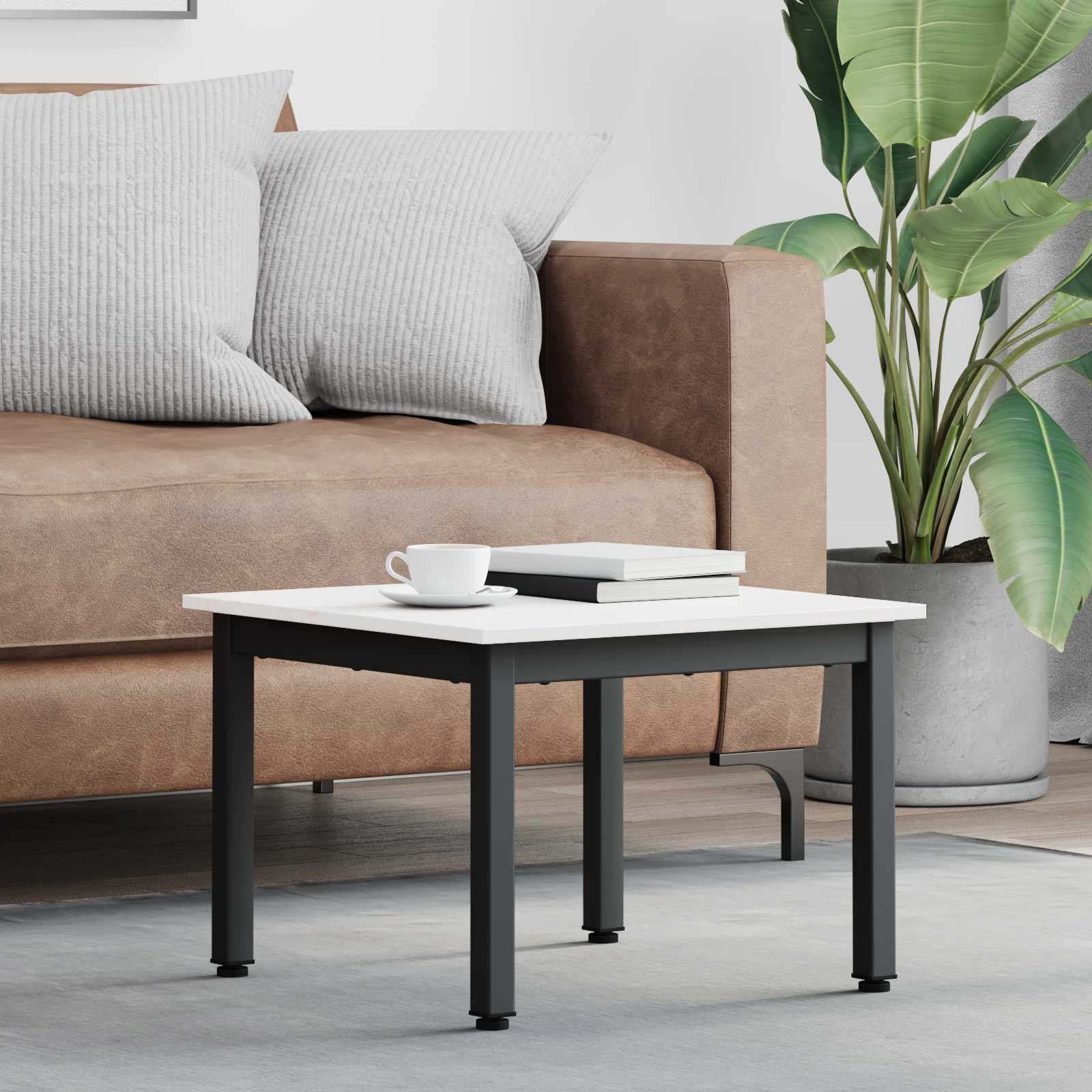 vidaXL Couchtisch Weiß 50 x 50 x 36 cm Massives Kiefernholz