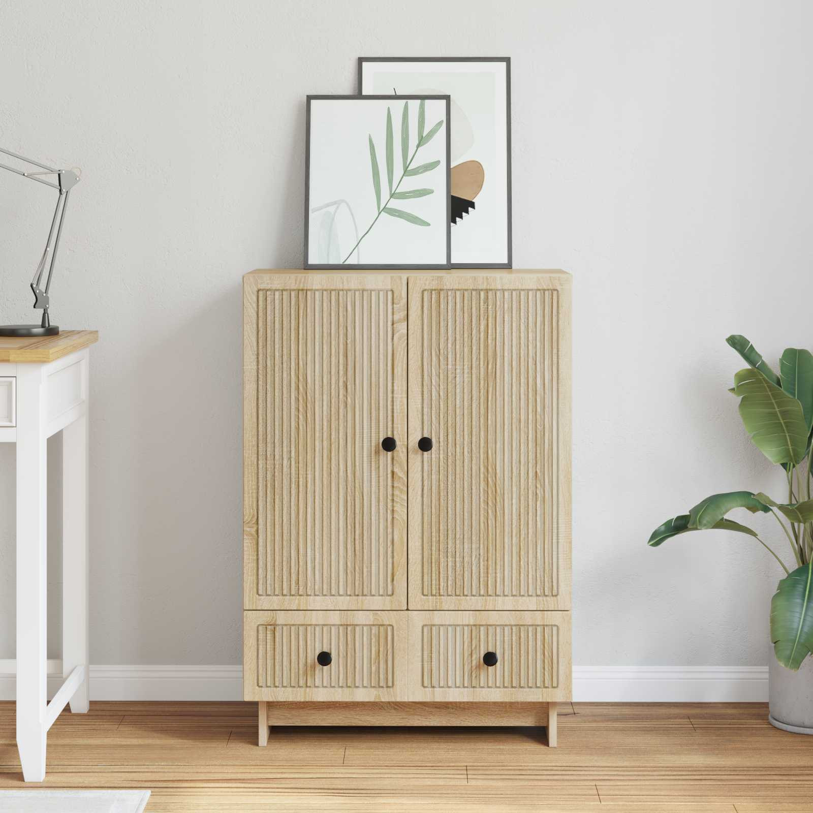 vidaXL Sideboard Sonoma-Eiche 66 x 34,5 x 95 cm Holzwerkstoff