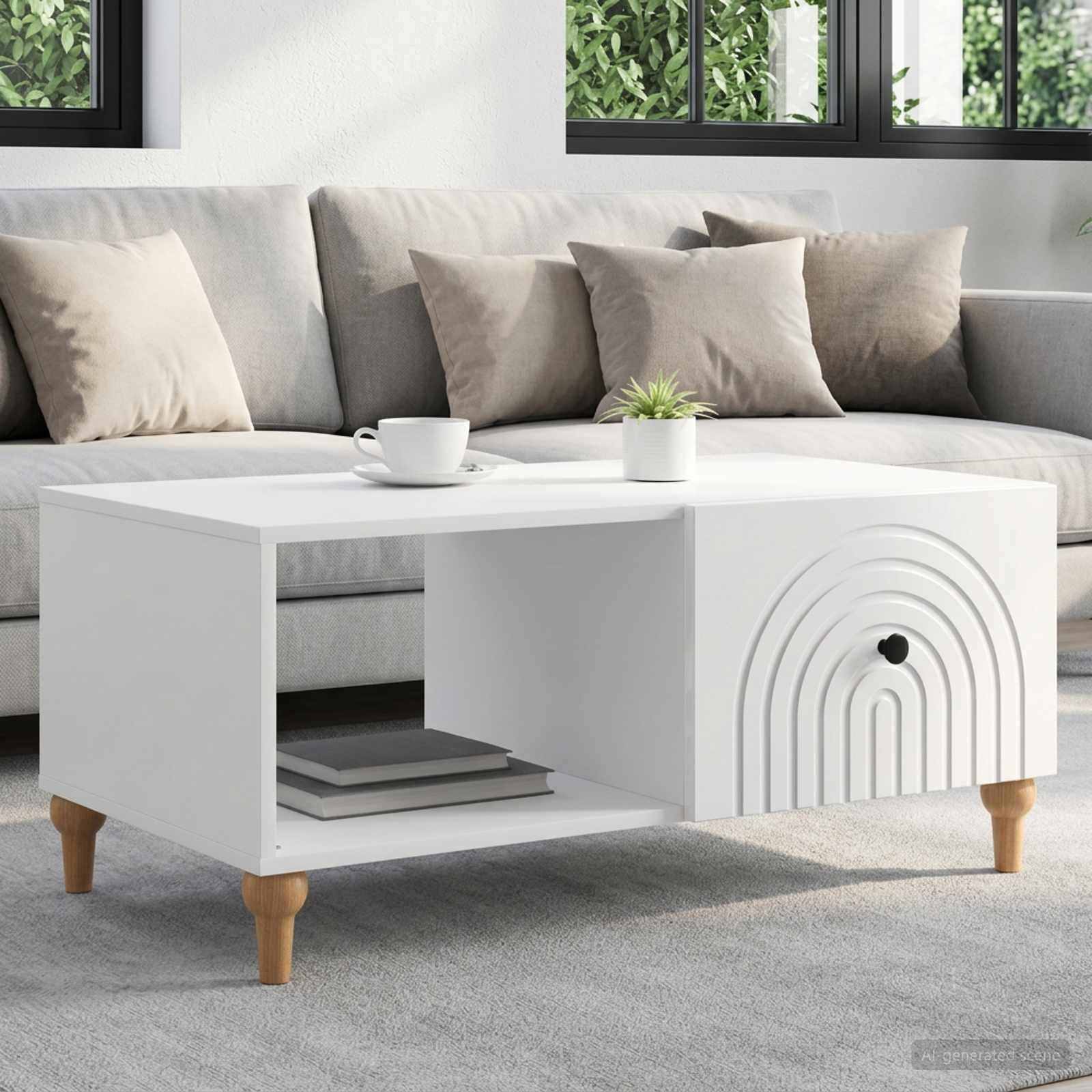 vidaXL Couchtisch Hochglanz Weiß 90 x 50 x 40 cm Holzwerkstoff
