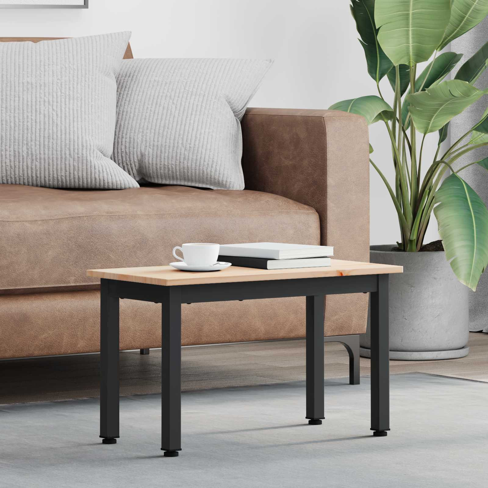 vidaXL Couchtisch Natur 60 x 30 x 36 cm Massives Kiefernholz
