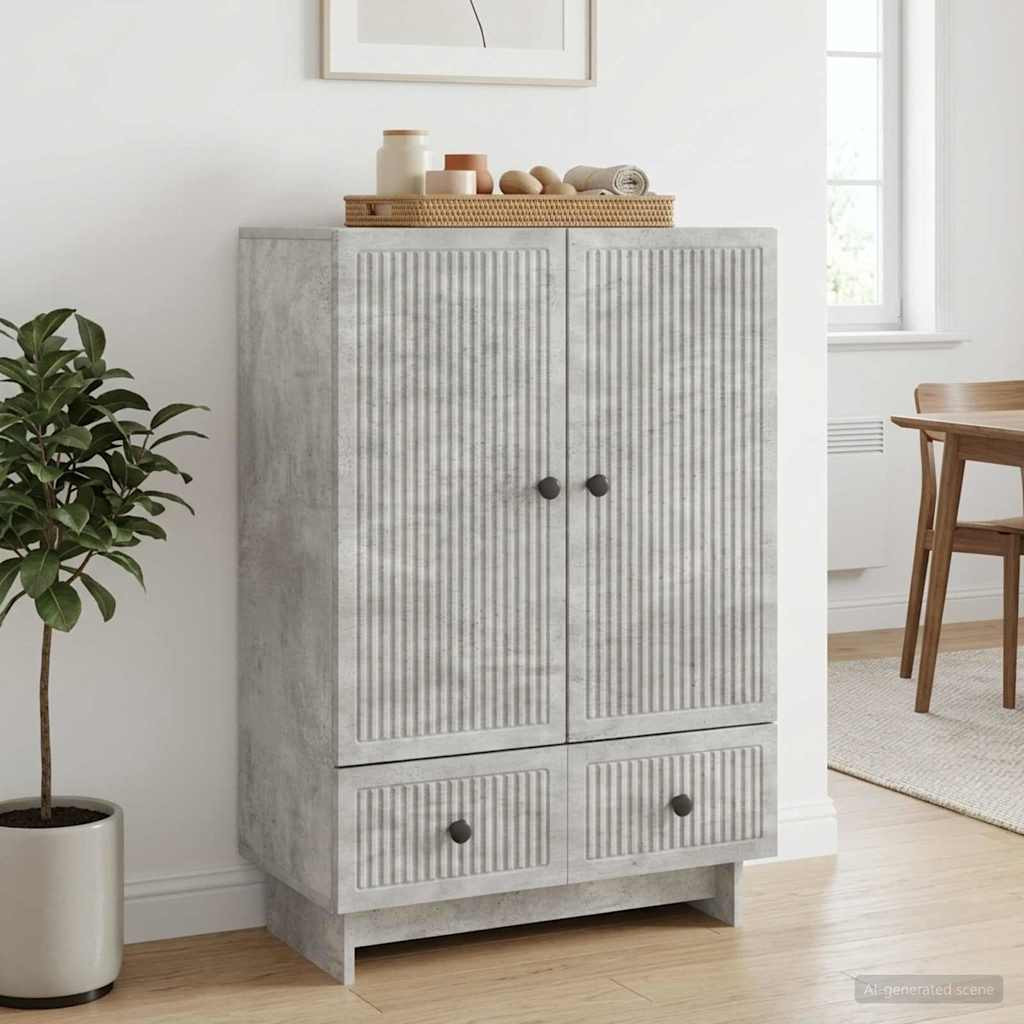 vidaXL Sideboard Betongrau 66 x 34,5 x 95 cm Holzwerkstoff