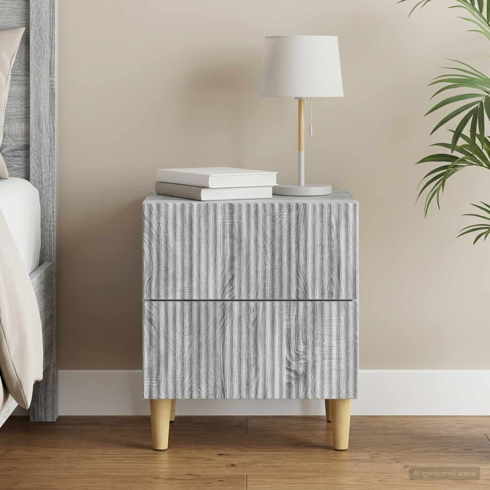 vidaXL Nachttisch Graues Sonoma 43 x 34,5 x 48 cm Holzwerkstoff