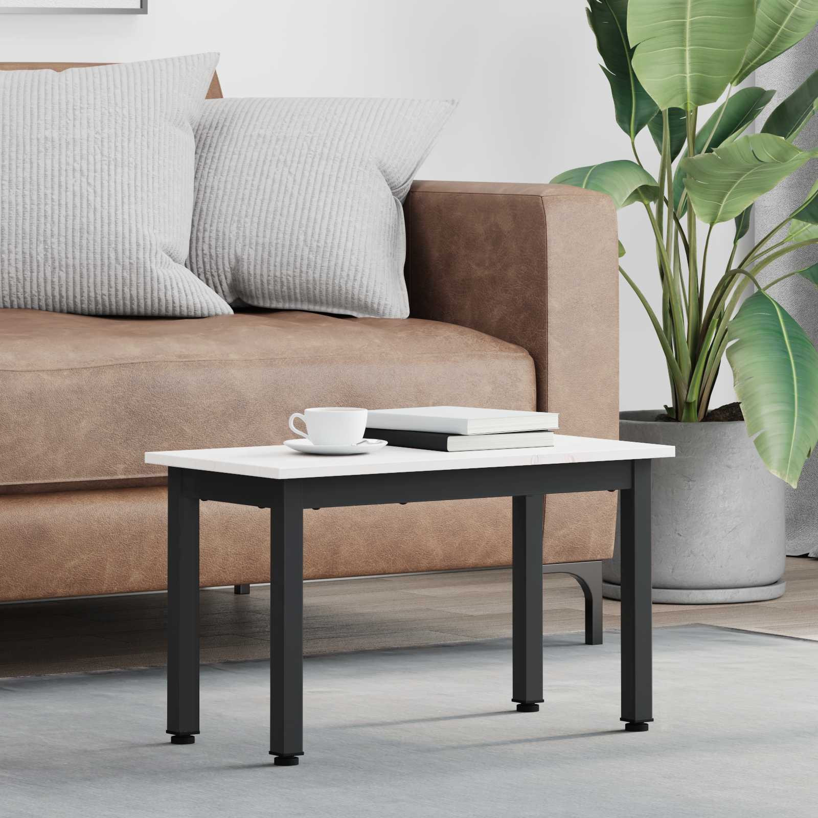 vidaXL Couchtisch Weiß 60 x 30 x 36 cm Massives Kiefernholz