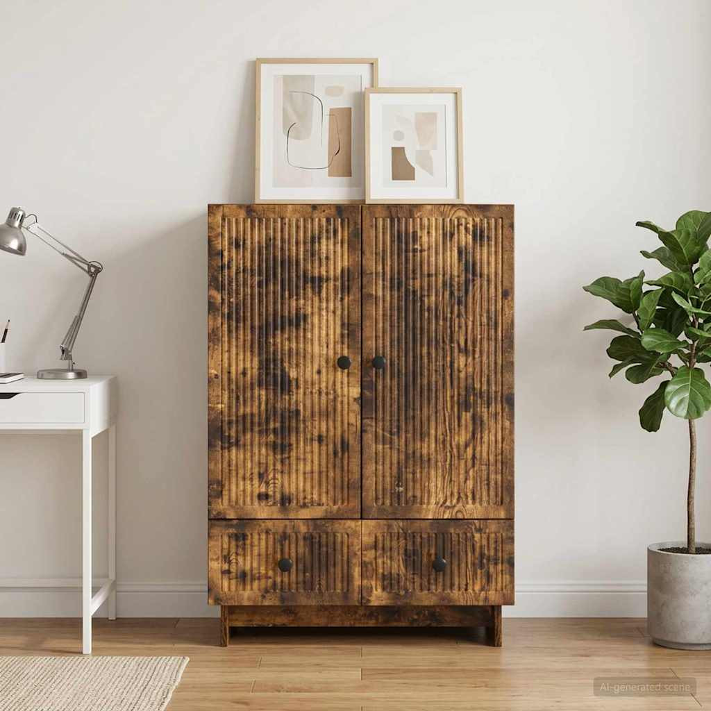 vidaXL Sideboard Geräucherte Eiche 66 x 34,5 x 95 cm Holzwerkstoff