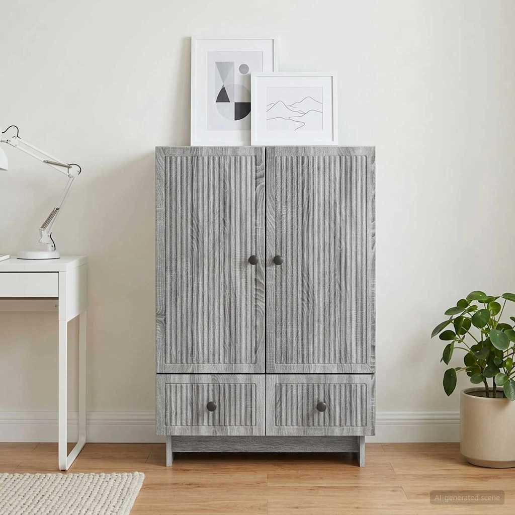 vidaXL Sideboard Graues Sonoma 66 x 34,5 x 95 cm Holzwerkstoff