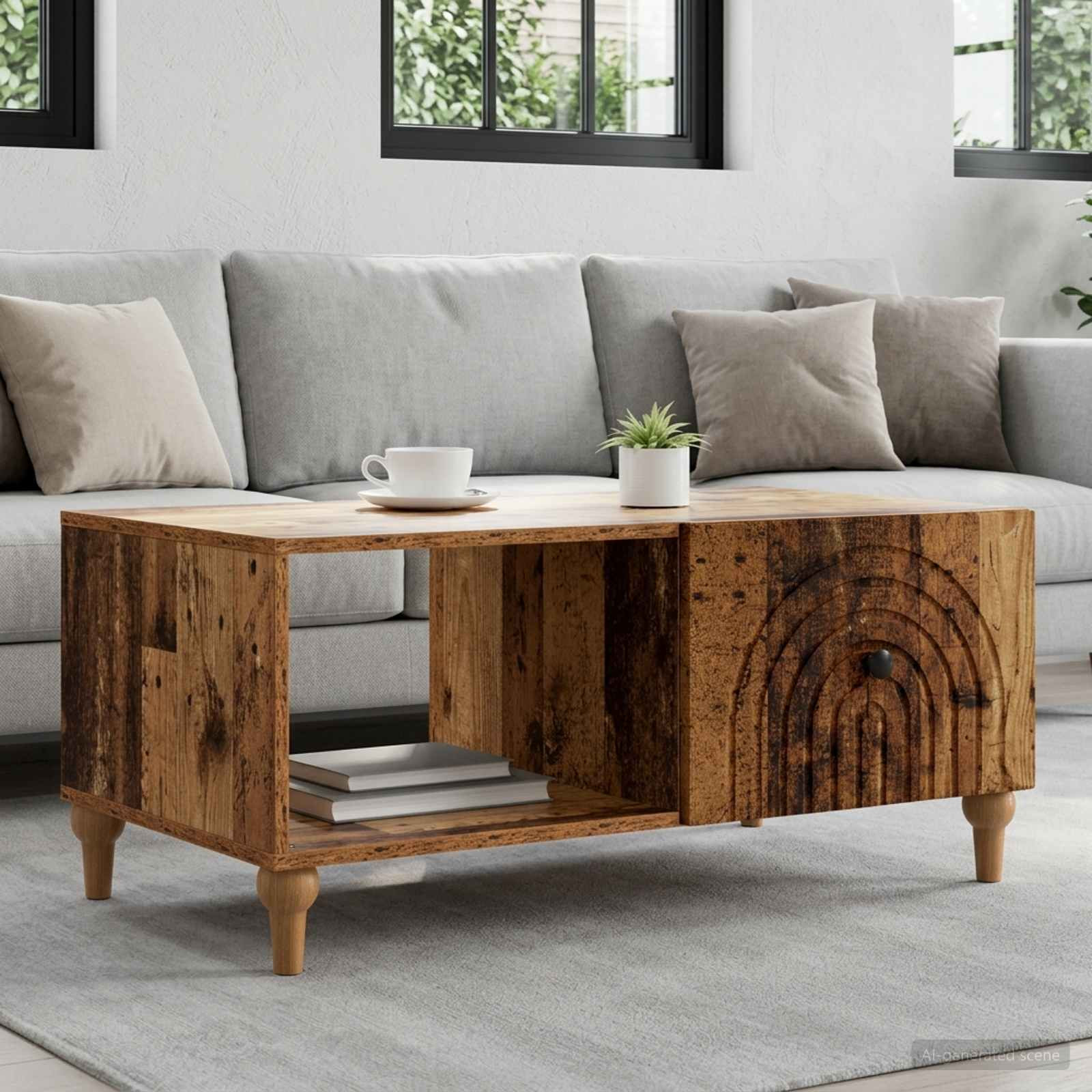 vidaXL Couchtisch Altholz 90 x 50 x 40 cm Holzwerkstoff