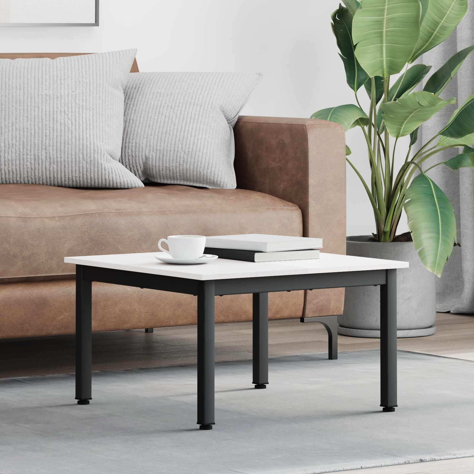 vidaXL Couchtisch Weiß 60 x 60 x 36 cm Massives Kiefernholz