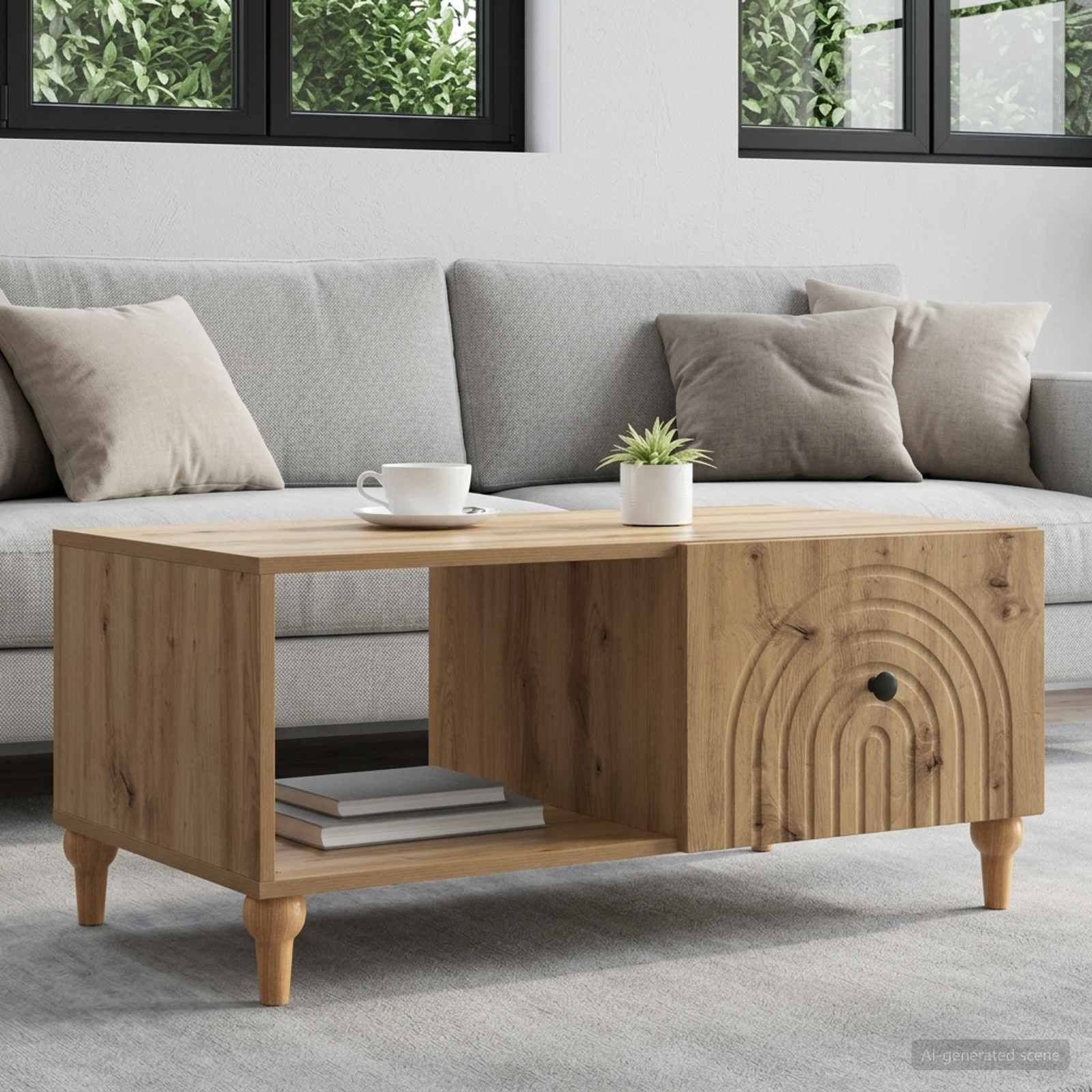 vidaXL Couchtisch Artisan-Eiche 90 x 50 x 40 cm Holzwerkstoff