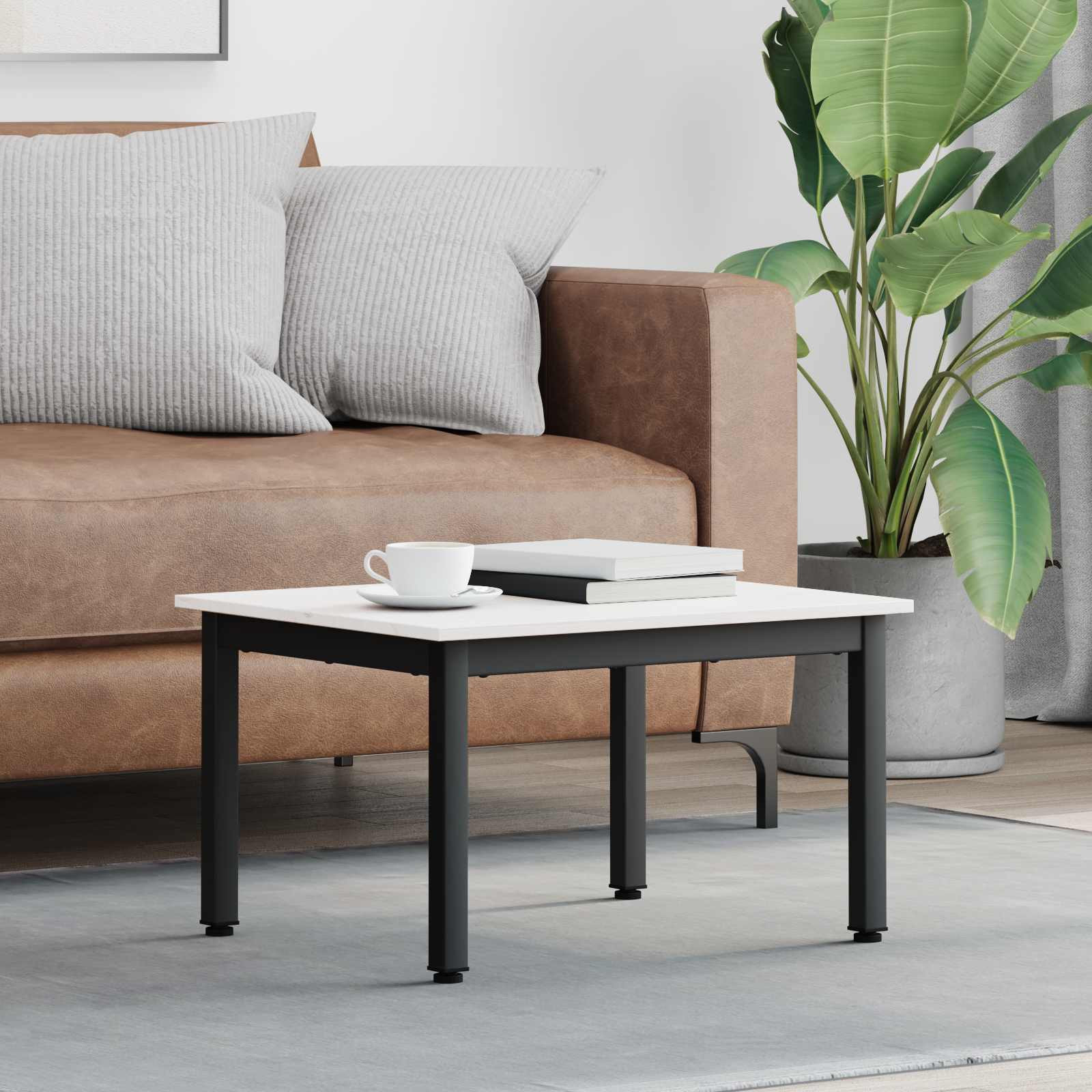 vidaXL Couchtisch Weiß 60 x 50 x 36 cm Massives Kiefernholz