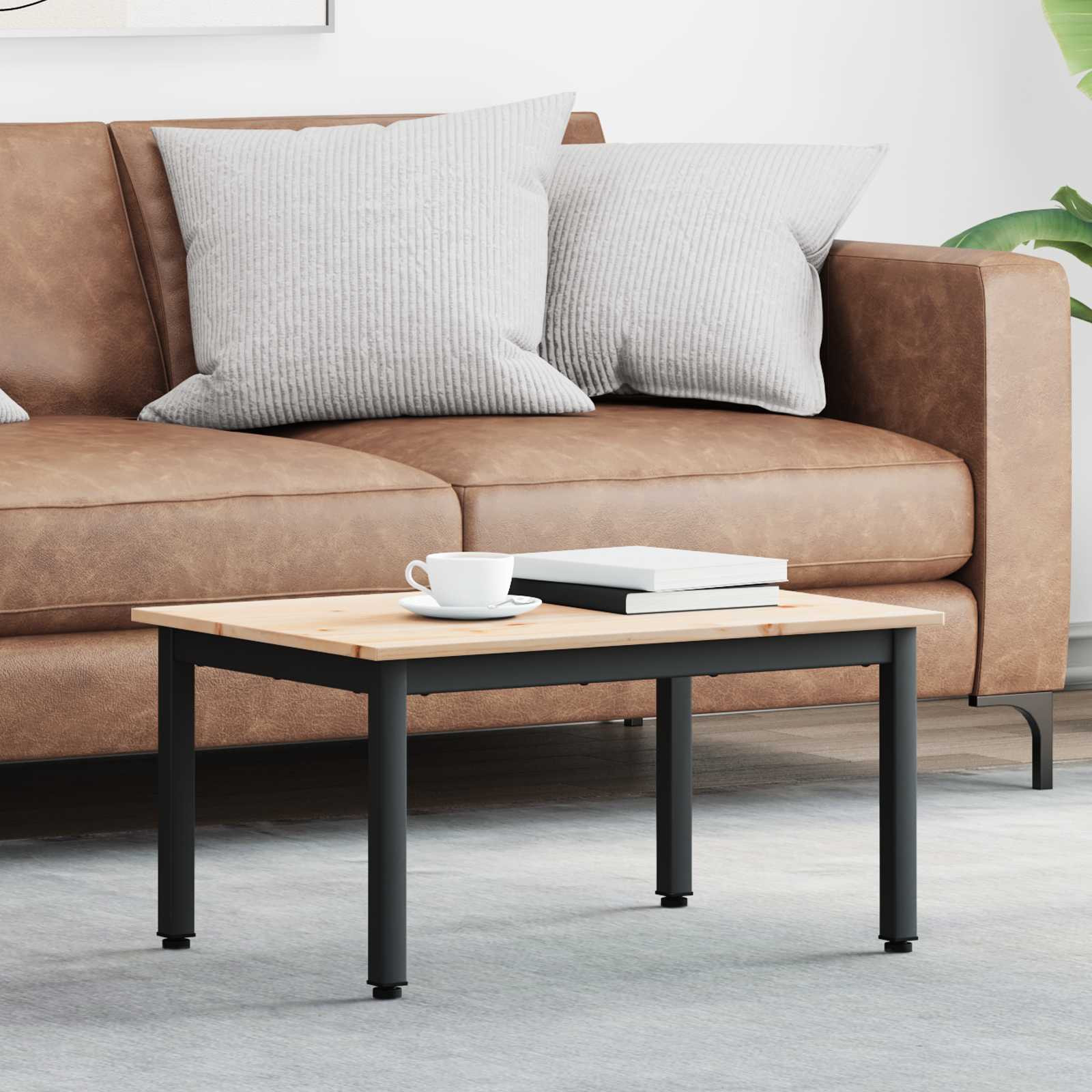 vidaXL Couchtisch Natur 70 x 50 x 36 cm Massives Kiefernholz