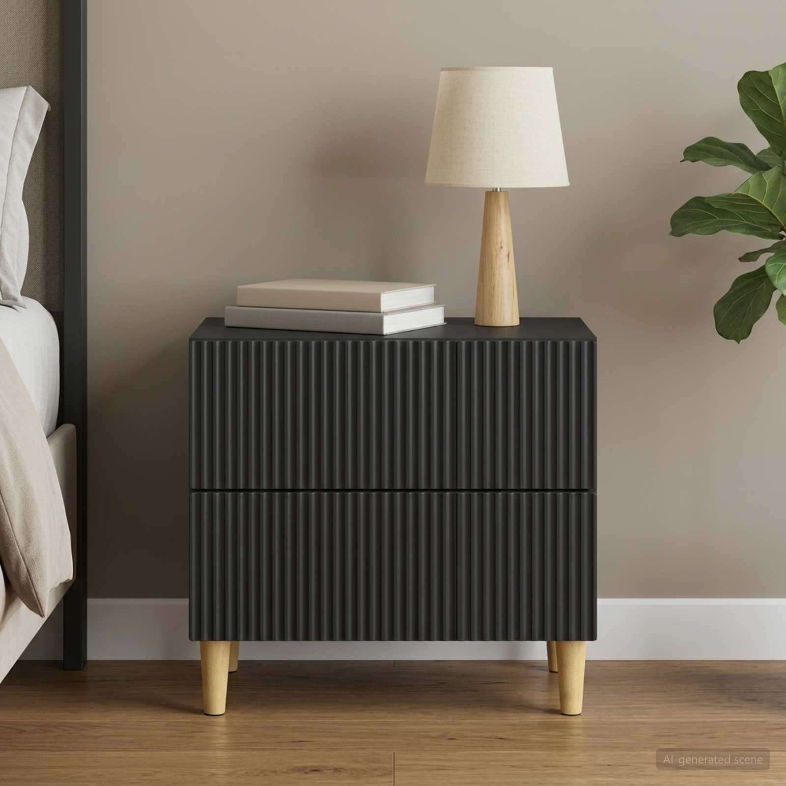 vidaXL Nachttisch Schwarz 62 x 34,5 x 48 cm Holzwerkstoff