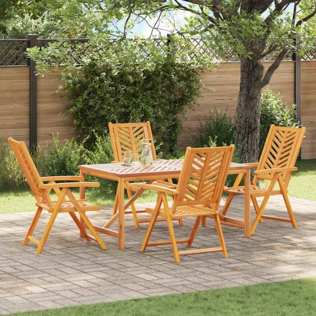 vidaXL Garten Essgruppe 5 Stk. Braun Massivholz Akazie