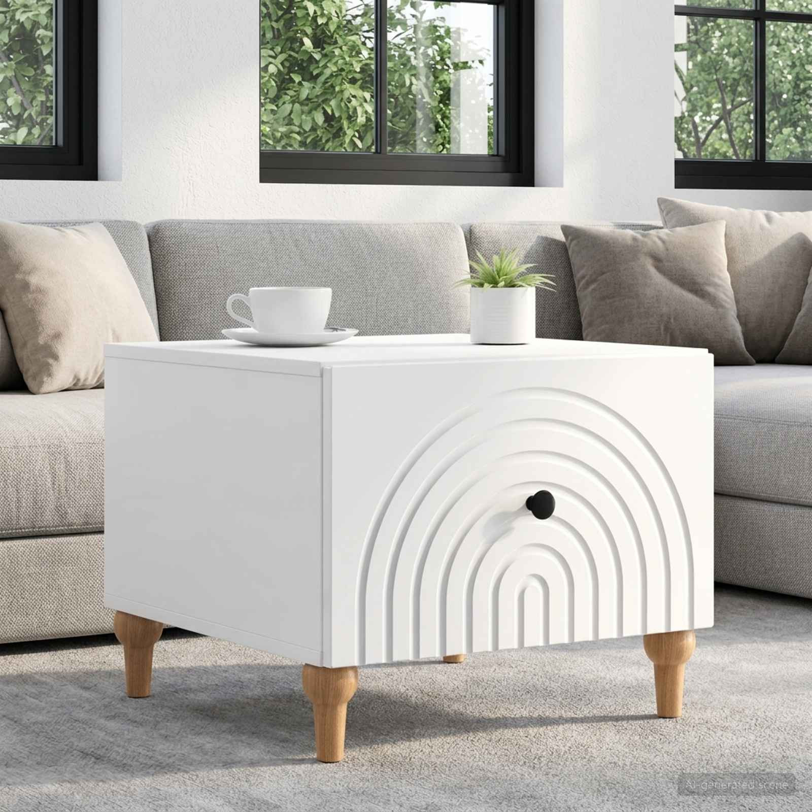 vidaXL Couchtisch Hochglanz Weiß 49 x 50 x 40 cm Holzwerkstoff