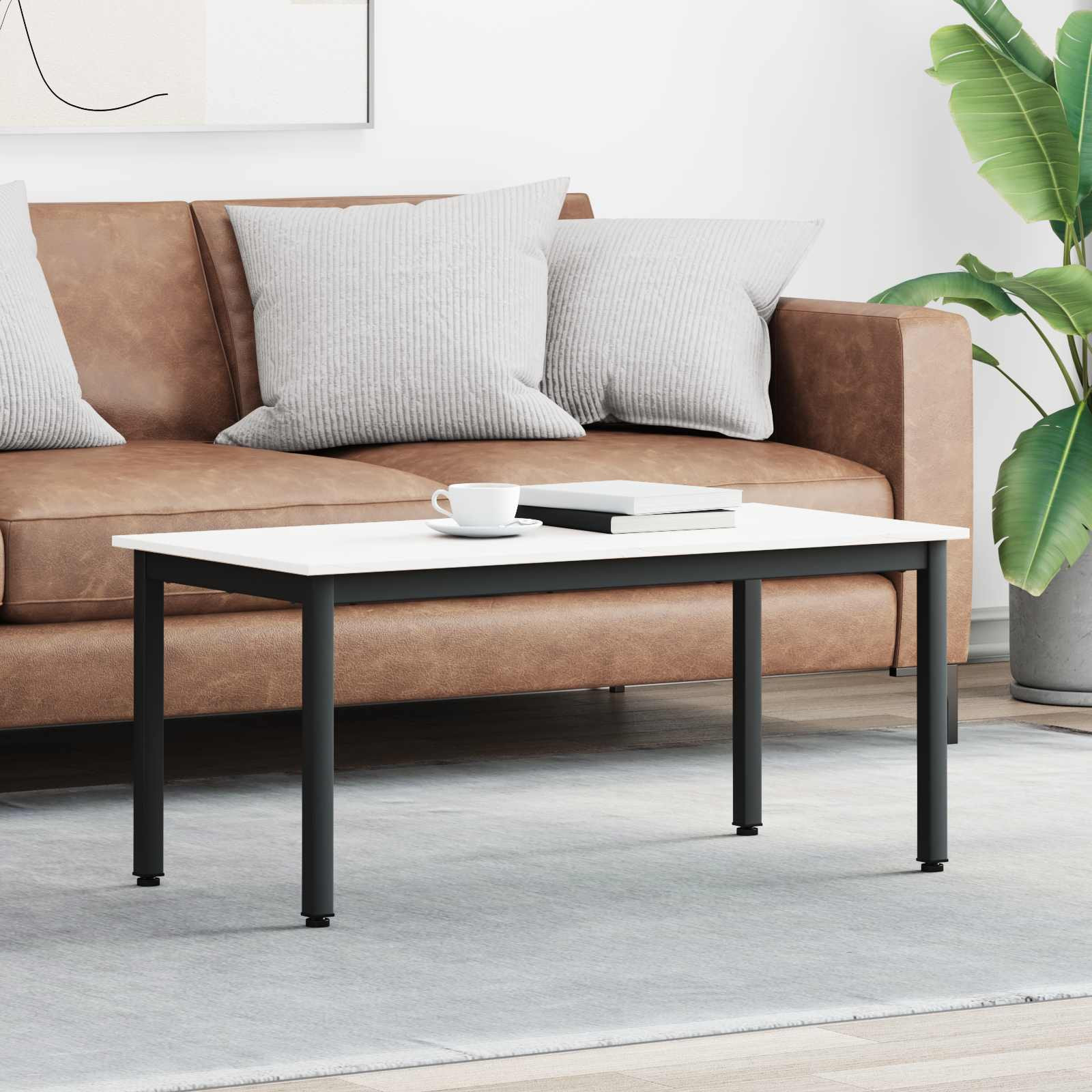 vidaXL Couchtisch Weiß 100 x 50 x 45 cm Massives Kiefernholz