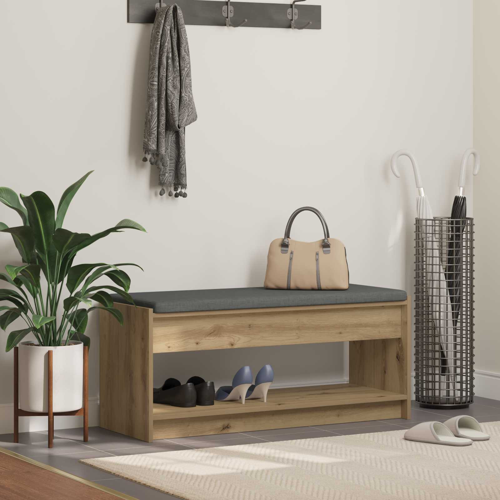 vidaXL Flurbank Artisan-Eiche 103 x 38 x 45 cm