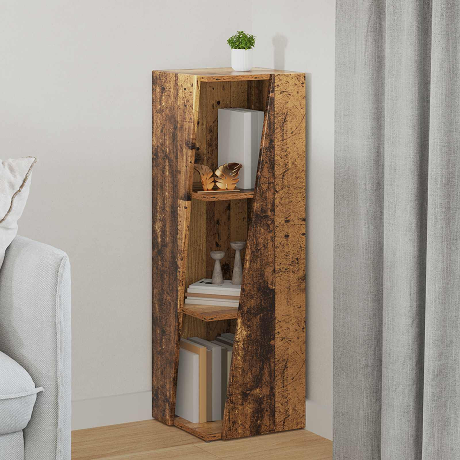 vidaXL Seitenregal Altholz 33 x 32 x 100,5 cm Holzwerkstoff
