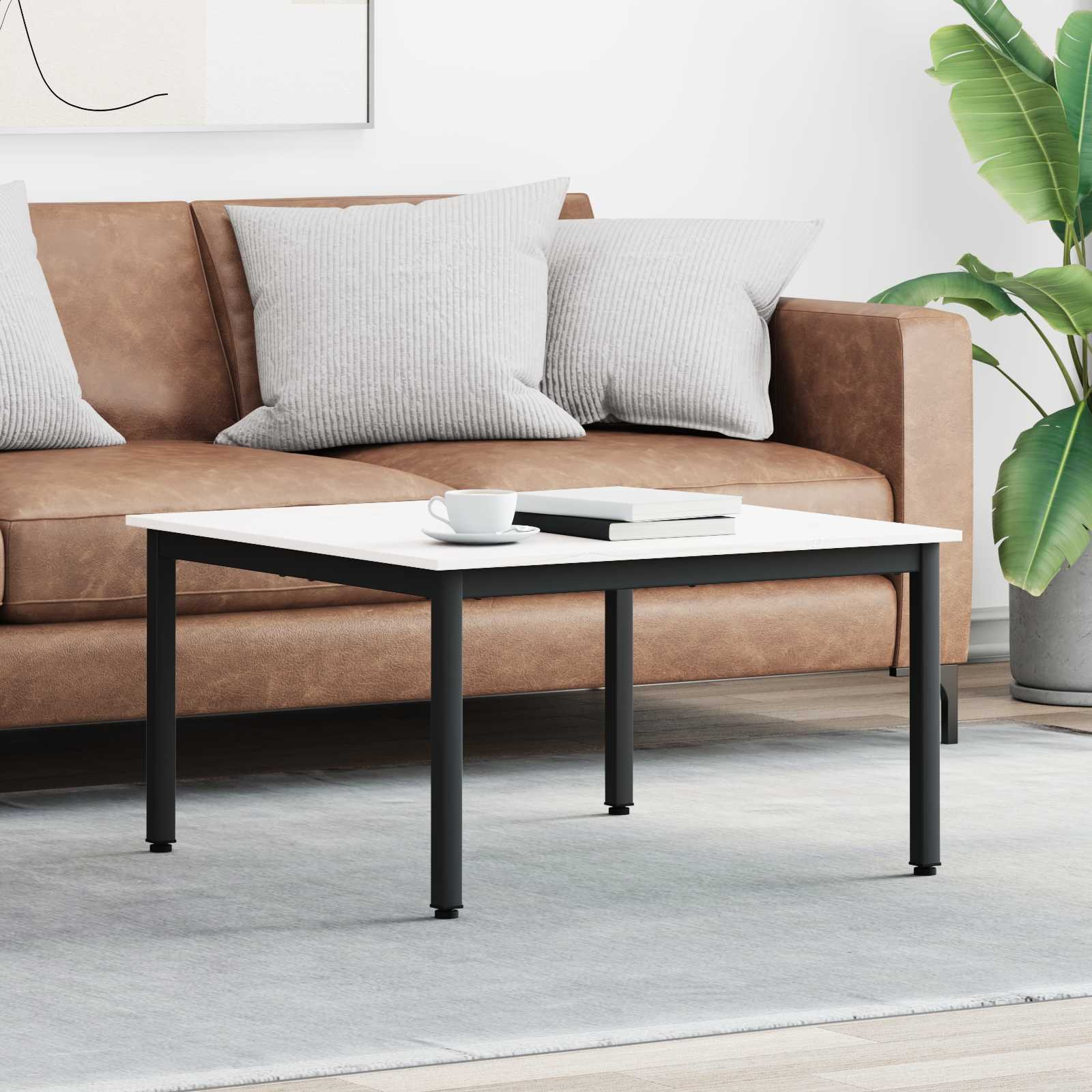 vidaXL Couchtisch Weiß 80 x 80 x 45 cm Massives Kiefernholz