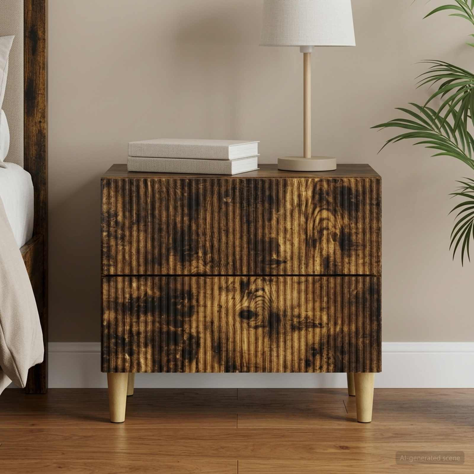 vidaXL Nachttisch Geräucherte Eiche 62 x 34,5 x 48 cm Holzwerkstoff