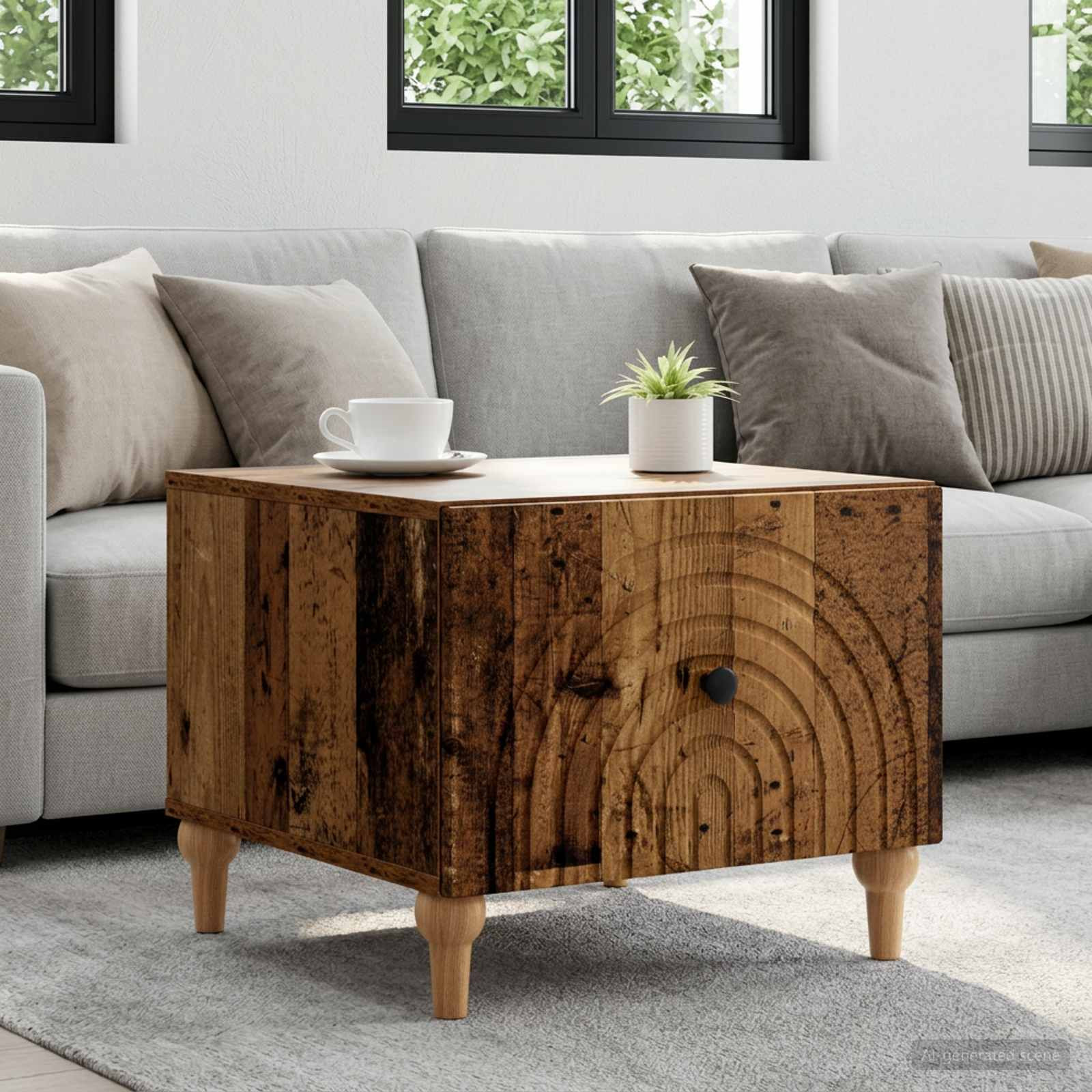 vidaXL Couchtisch mit Schubladen Altholz 49 x 50 x 40 cm Holzwerkstoff