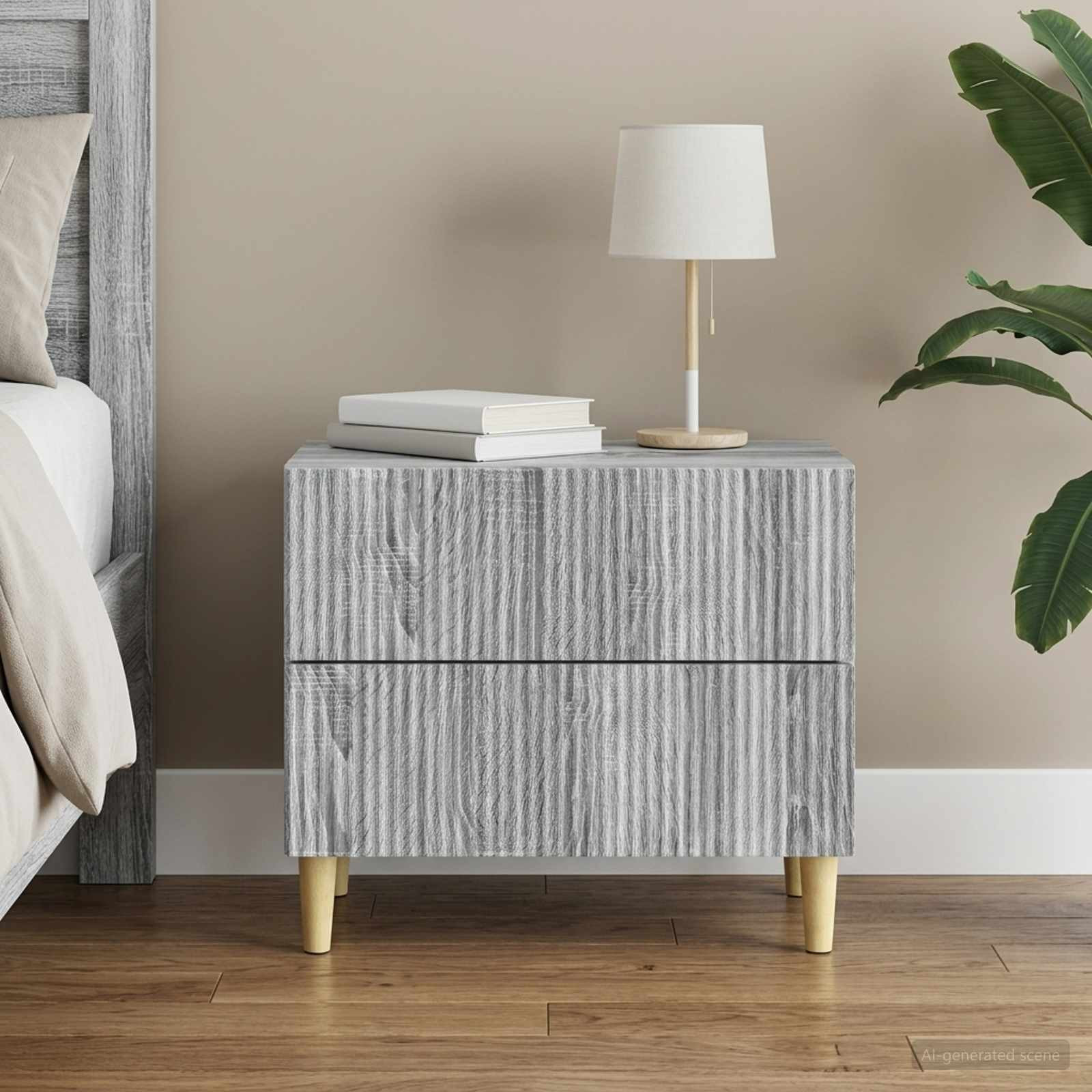 vidaXL Nachttisch Graues Sonoma 62 x 34,5 x 48 cm Holzwerkstoff