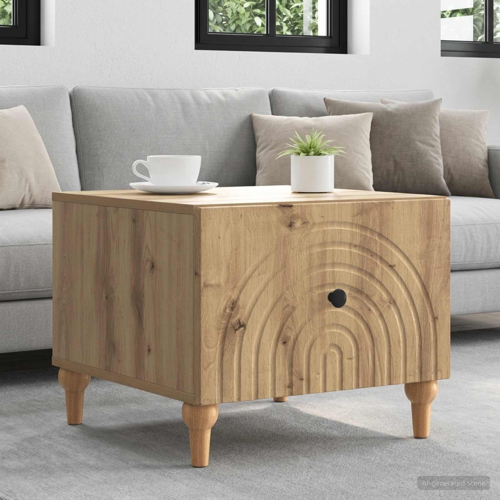 vidaXL Couchtisch Artisan-Eiche 49 x 50 x 40 cm Holzwerkstoff