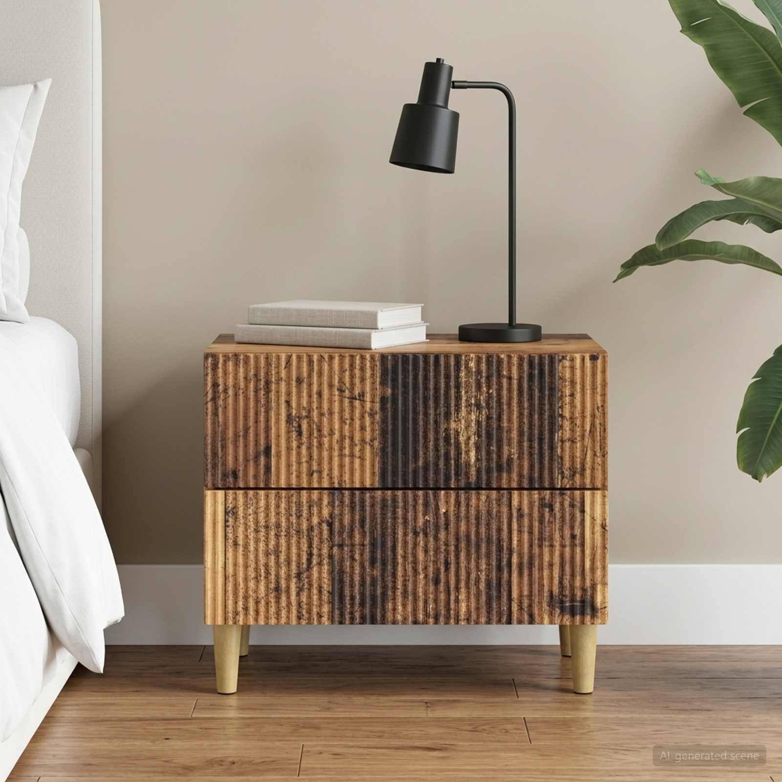 vidaXL Nachttisch Altholz 62 x 34,5 x 48 cm Holzwerkstoff