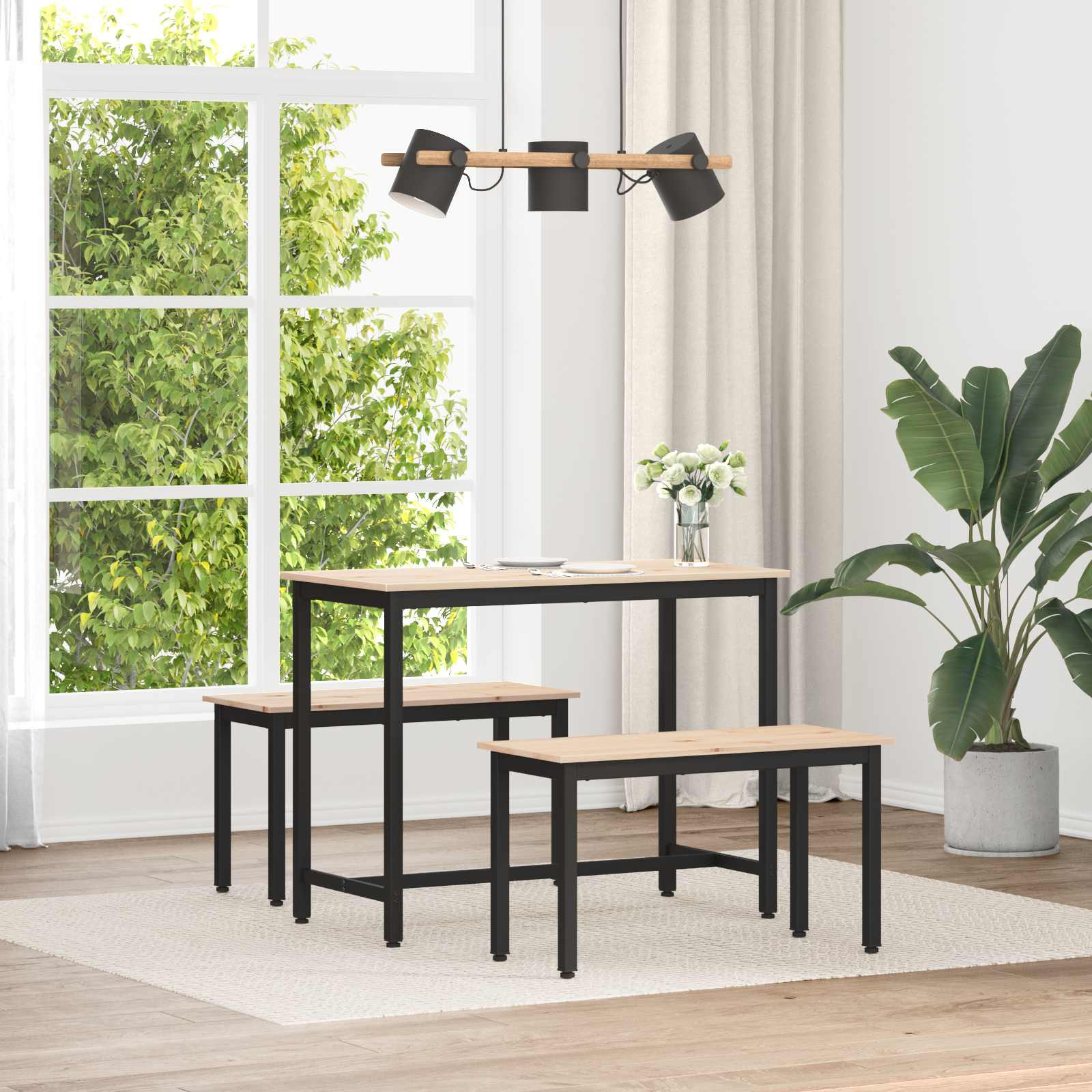 vidaXL Bank Natur 80 x 35 x 45 cm Massives Kiefernholz