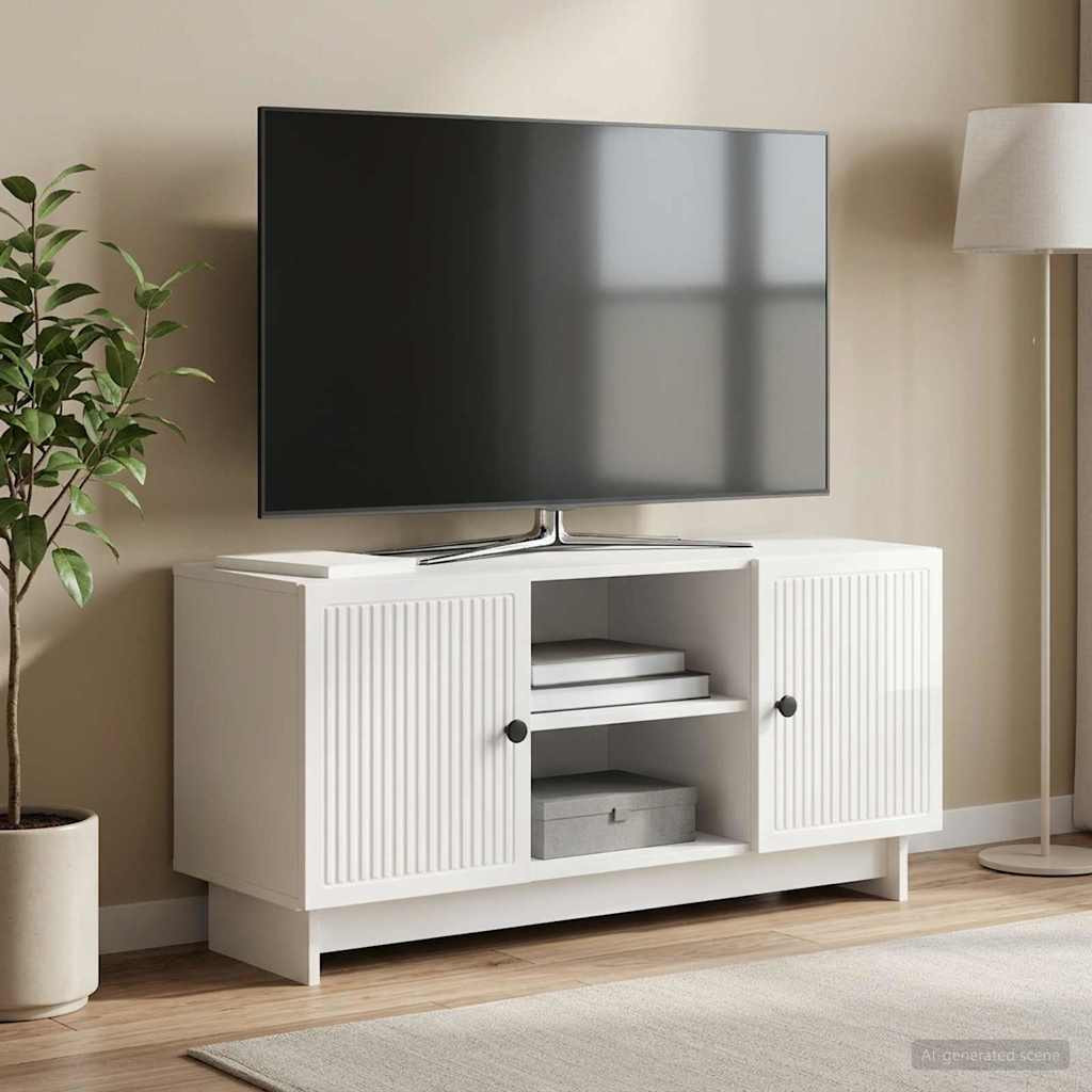vidaXL TV-Schränk 102 x 34,5 x 50 cm Hochglanz Weiß Holzwerkstoff