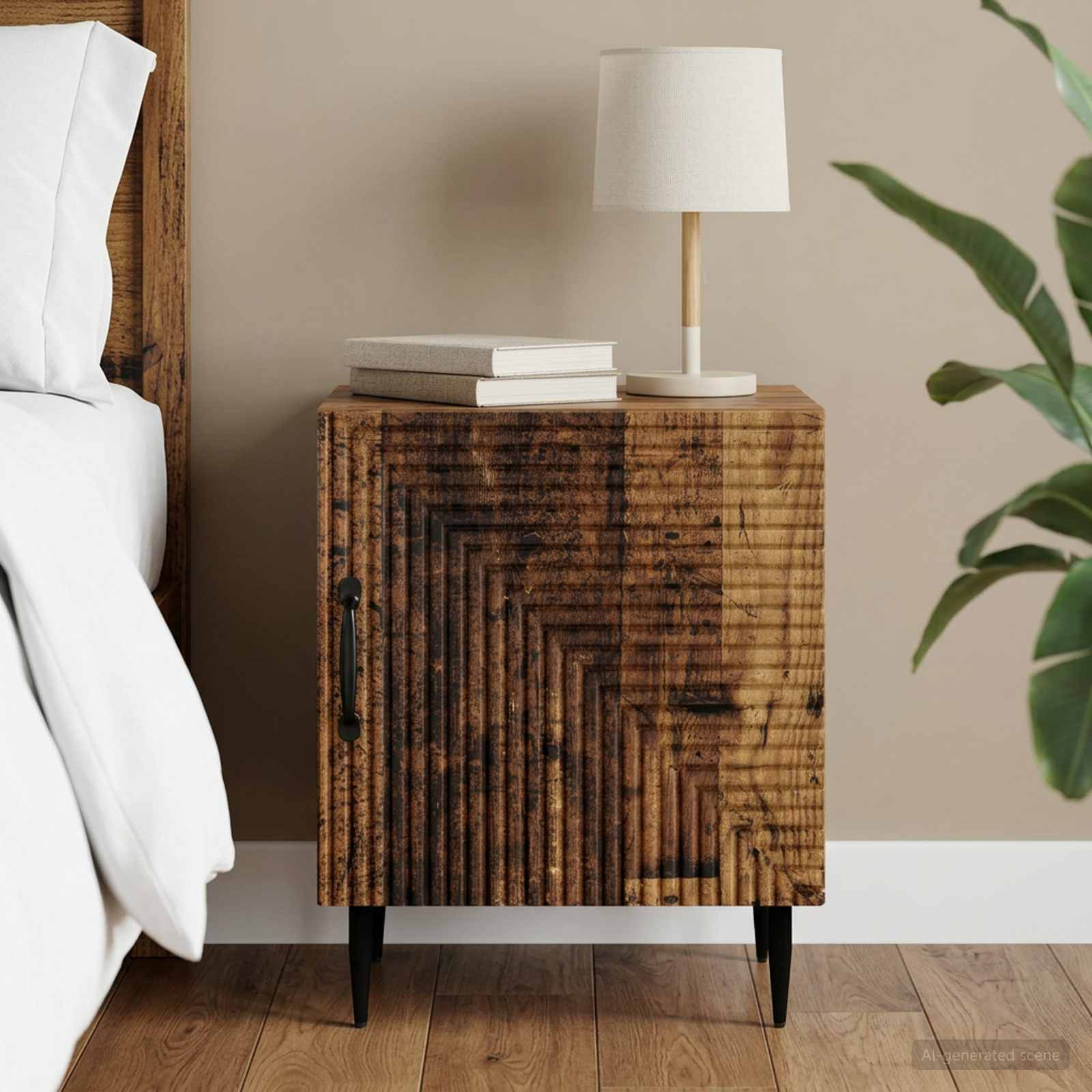 vidaXL Nachttisch Altholz 43 x 34,5 x 50 cm Holzwerkstoff