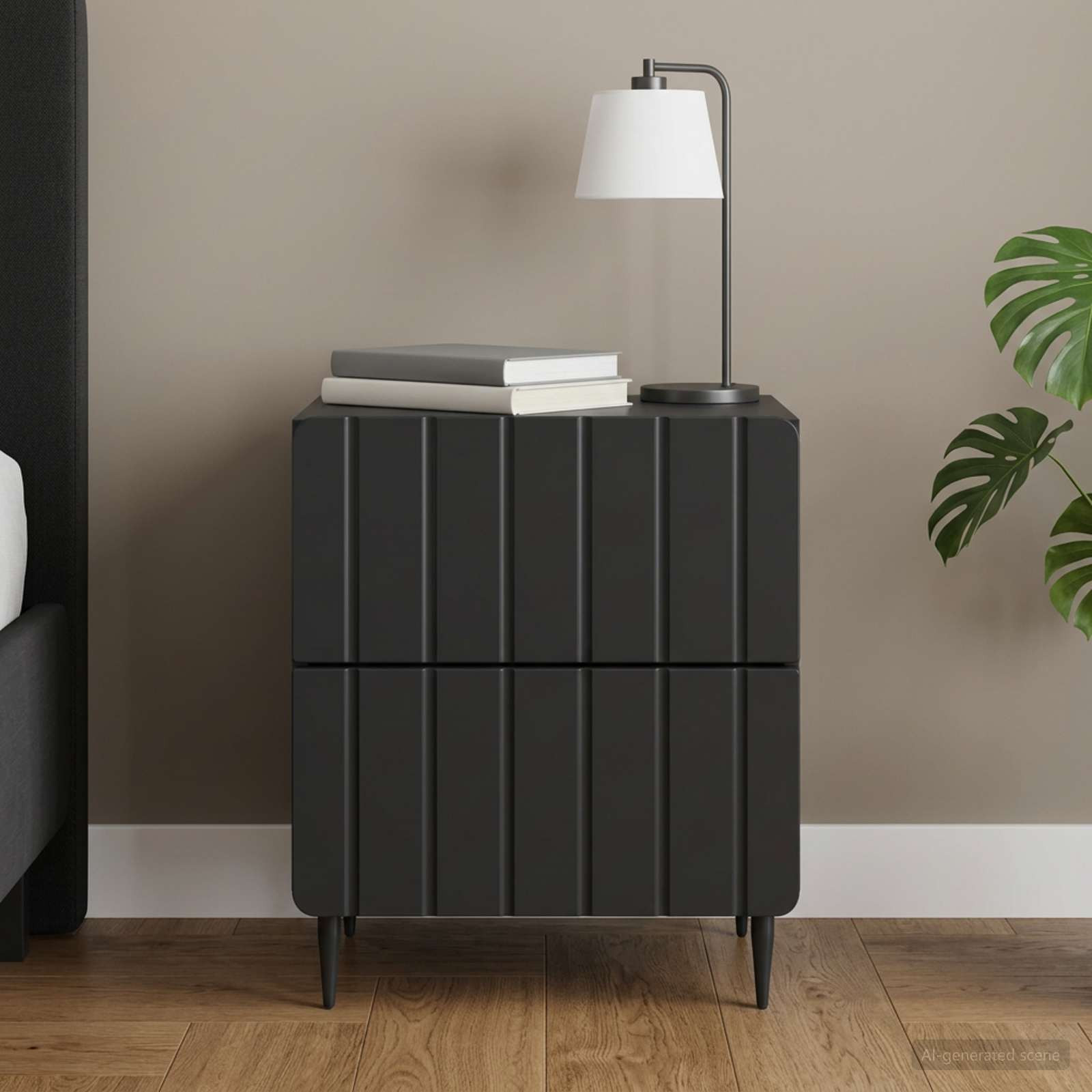 vidaXL Nachttisch Schwarz 43 x 34,5 x 49,5 cm Holzwerkstoff