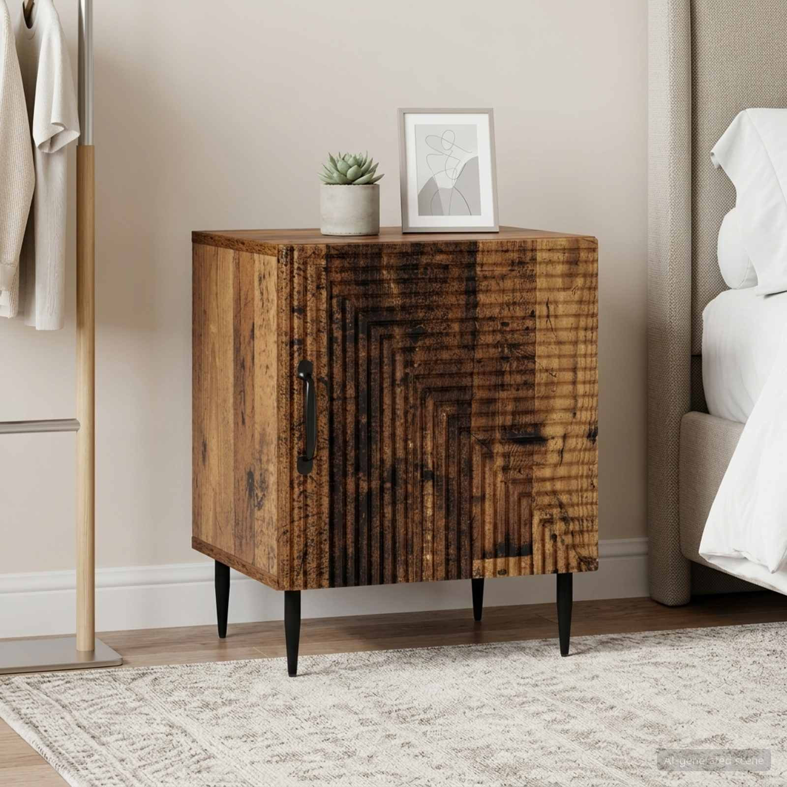 vidaXL Nachttisch 2 pcs Altholz 43 x 34,5 x 50 cm Holzwerkstoff