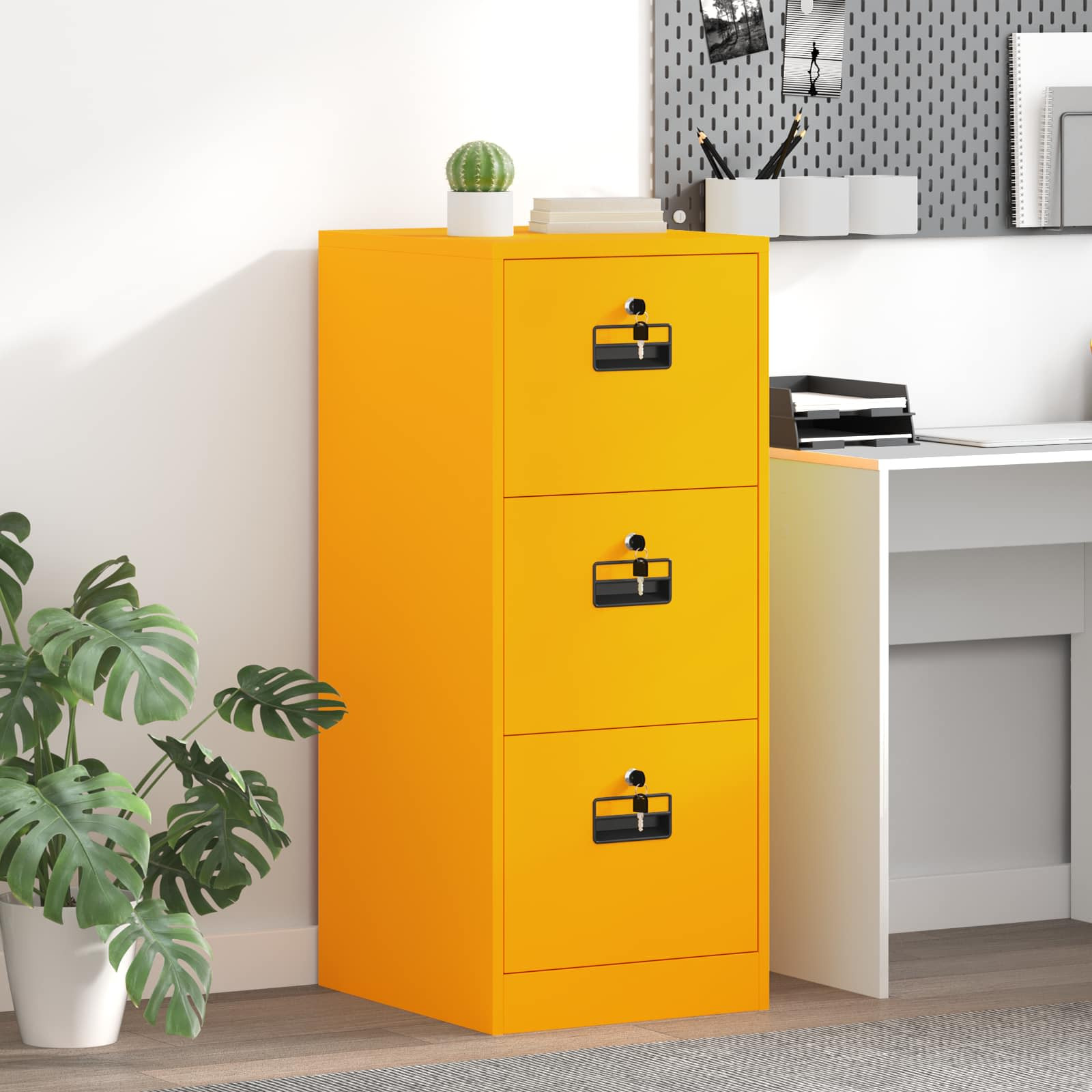 vidaXL Aktenschrank Senfgelb 44 x 50 x 106,5 cm Kaltgewalzter Stahl