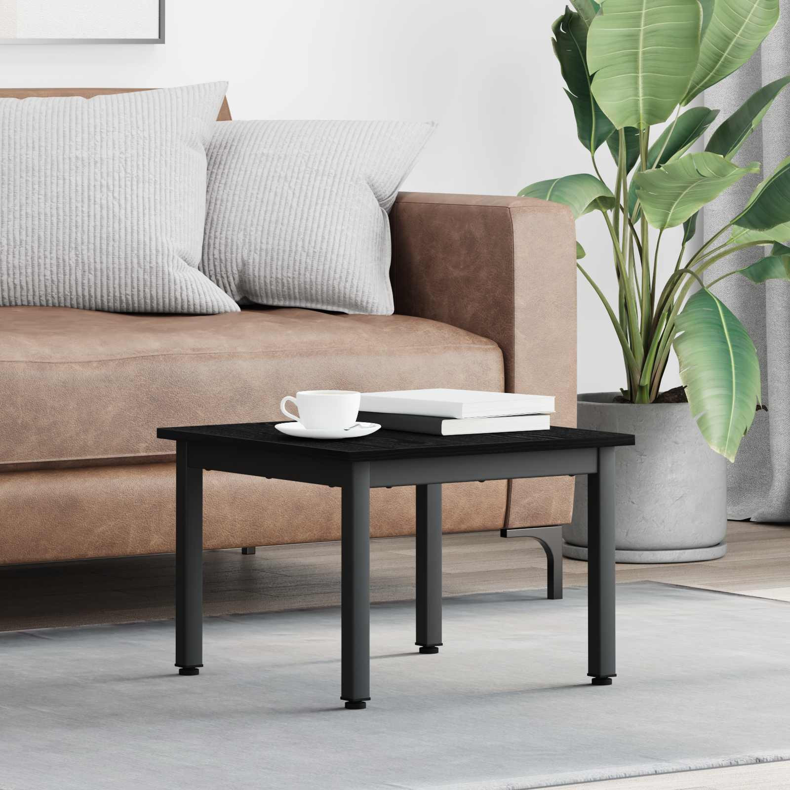 vidaXL Couchtisch Schwarz Eichen-Optik 50 x 50 x 36 cm Holzwerkstoff
