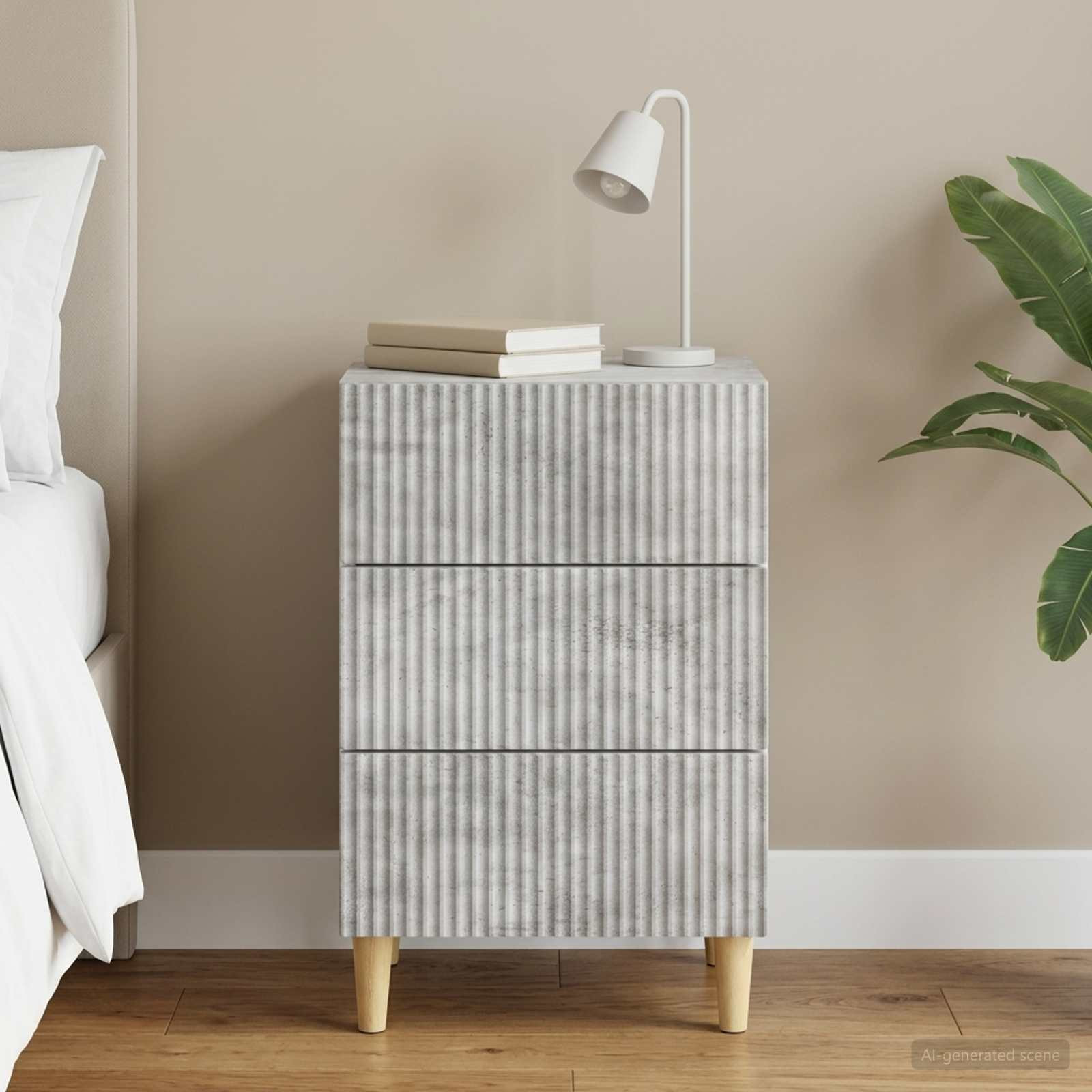 vidaXL Nachttisch Betongrau 43 x 41 x 66,5 cm Holzwerkstoff