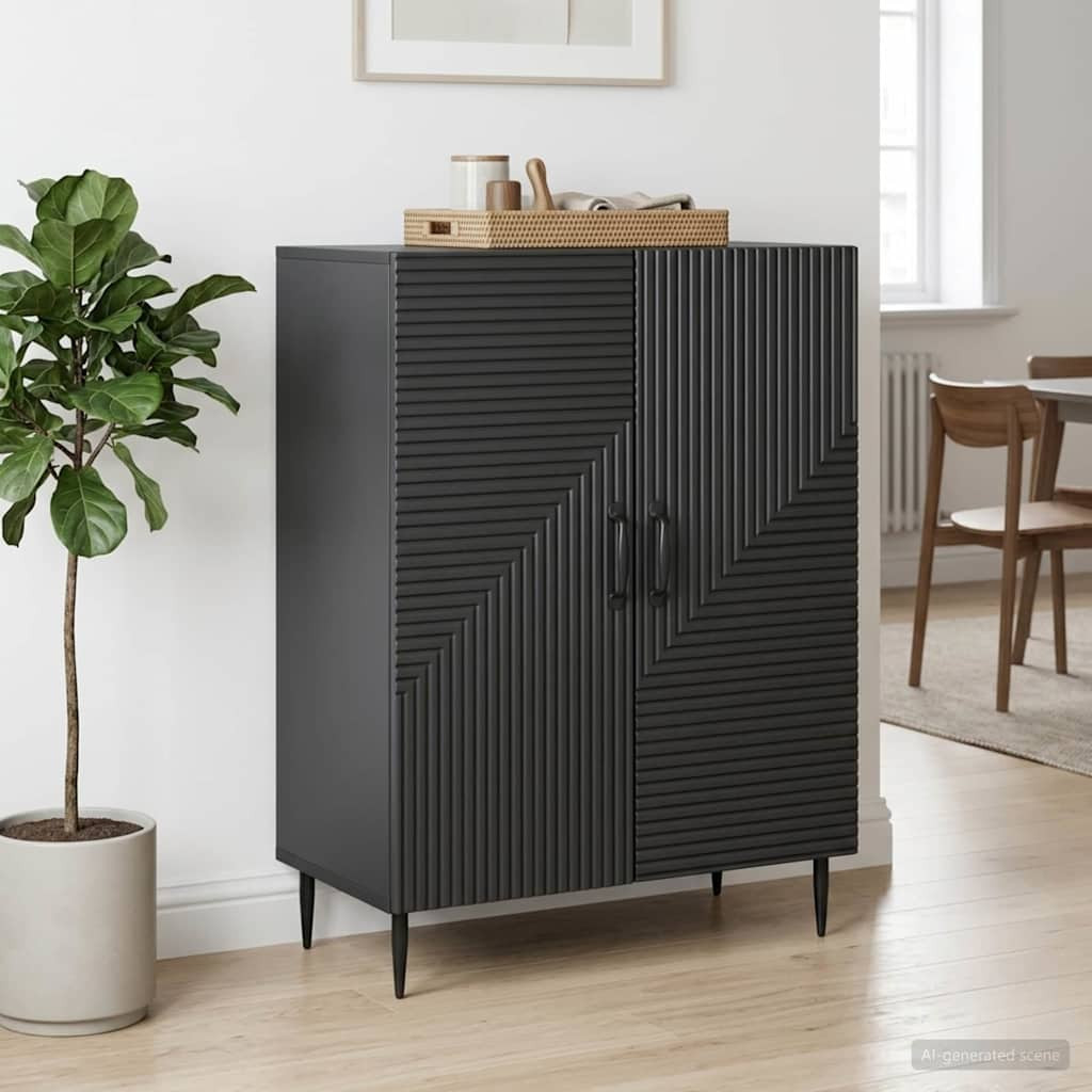 vidaXL Sideboard Schwarz 66 x 34,5 x 89,5 cm Holzwerkstoff