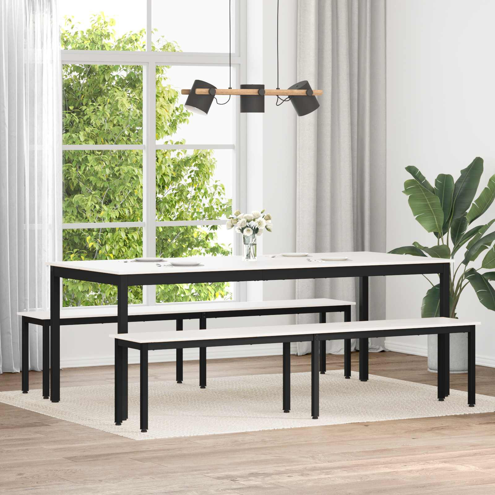 vidaXL Bank Weiß 200 x 35 x 45 cm Massives Kiefernholz